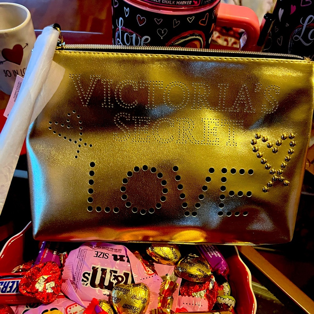 Victoria's Secret Gold Love Clutch